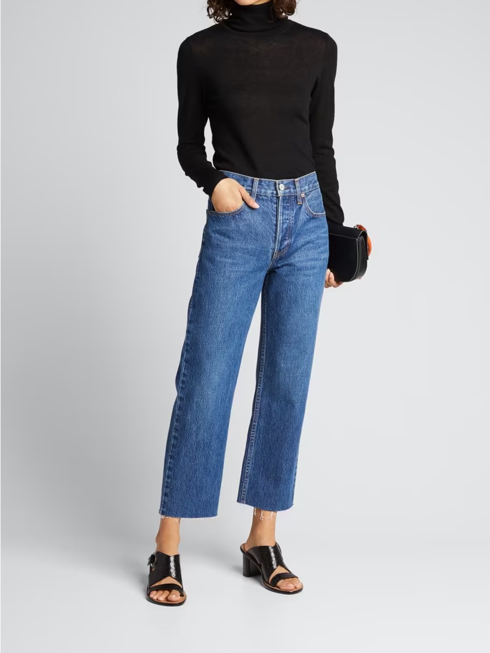 TRAVE • Vivienne crop straight jeans in borrowed time - size 29